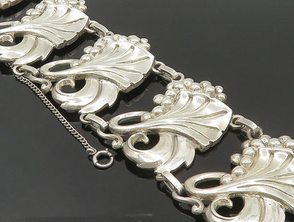 VIKINGCRAFT 925 Silver  Vintage Shiny Leaf Vine & Grapes Bracelet  BT9357