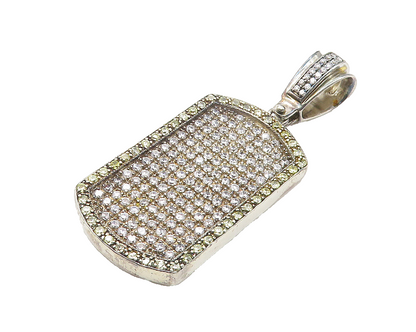 925 Sterling Silver  Vintage Cubic Zirconia Encrusted Cutout Pendant  PT8813