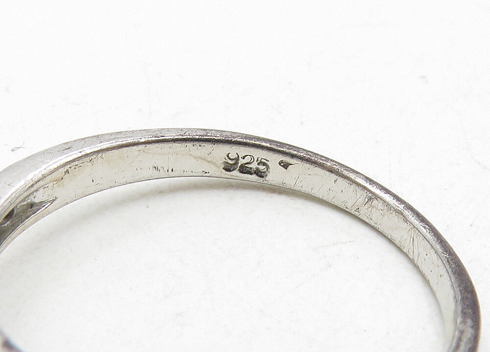 925 Sterling Silver  Cubic Zirconia Solitaire With Accents Ring Sz 7  RG10551