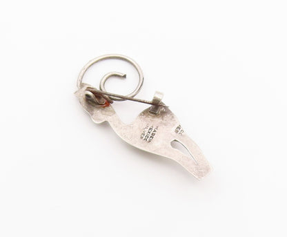 MEXICO 925 Silver  Vintage Antique Beautiful Dainty Deer Brooch Pin  BP9890