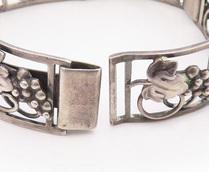 925 Sterling Silver Vintage Bracelet MUNKSGAARD DENMARK Grapes & Leaf  BT12041