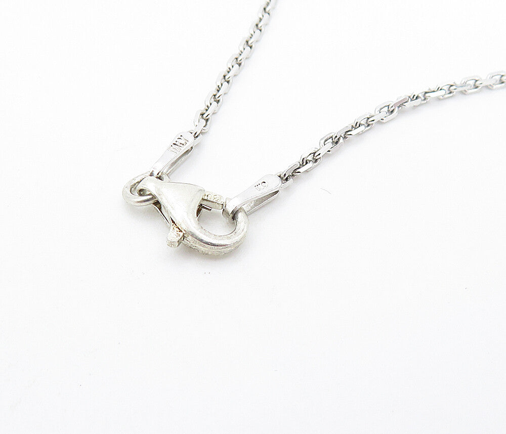 925 Sterling Silver  Sparkling Cubic Zirconia Tear Drop Chain Necklace  NE1366