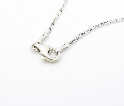 925 Sterling Silver  Sparkling Cubic Zirconia Tear Drop Chain Necklace  NE1366