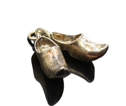 925 Sterling Silver  Vintage Antique Dark Tone Petite Shoes Pendant  PT7018