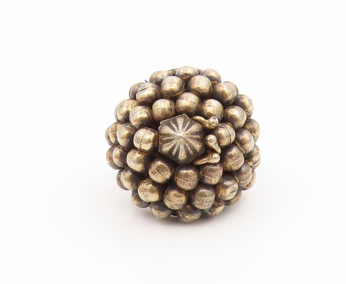 925 Sterling Silver Vintage Ring Classic Caviar Bead Dome Band  Sz 6.5  RG35159