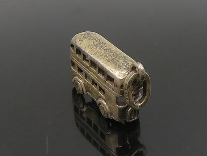 925 Sterling Silver  Vintage Petite Double Decker Bus Pendant  PT19505