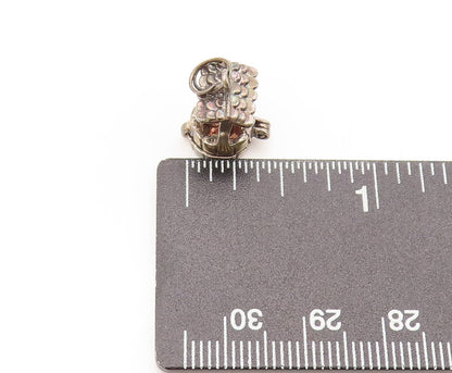 925 Sterling Silver  Vintage Mini 3D Carved Water Well Pendant  PT22230