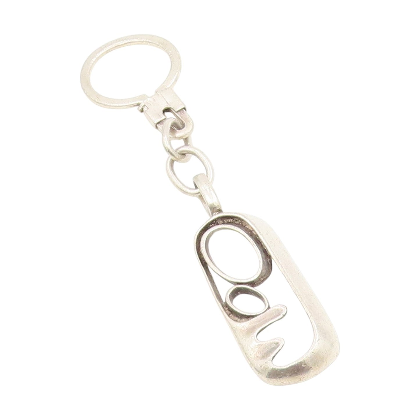925 Sterling Silver Vintage Keychain Minimalist Abstract Loop Design  TR4177
