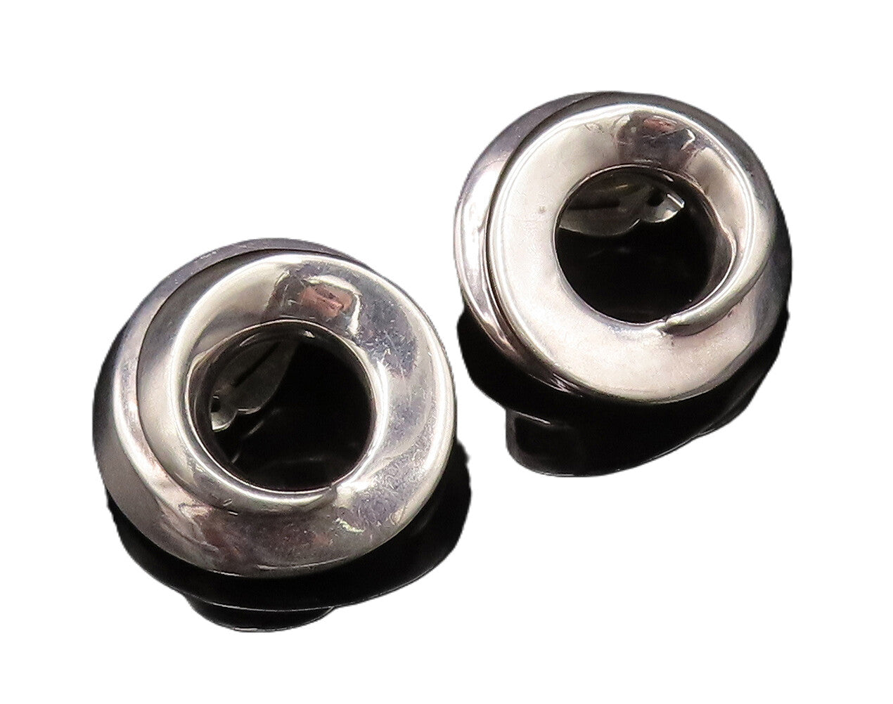 BAYANIHAN 925 Silver  Vintage Spiral Open Circle Non Pierced Earrings  EG12092