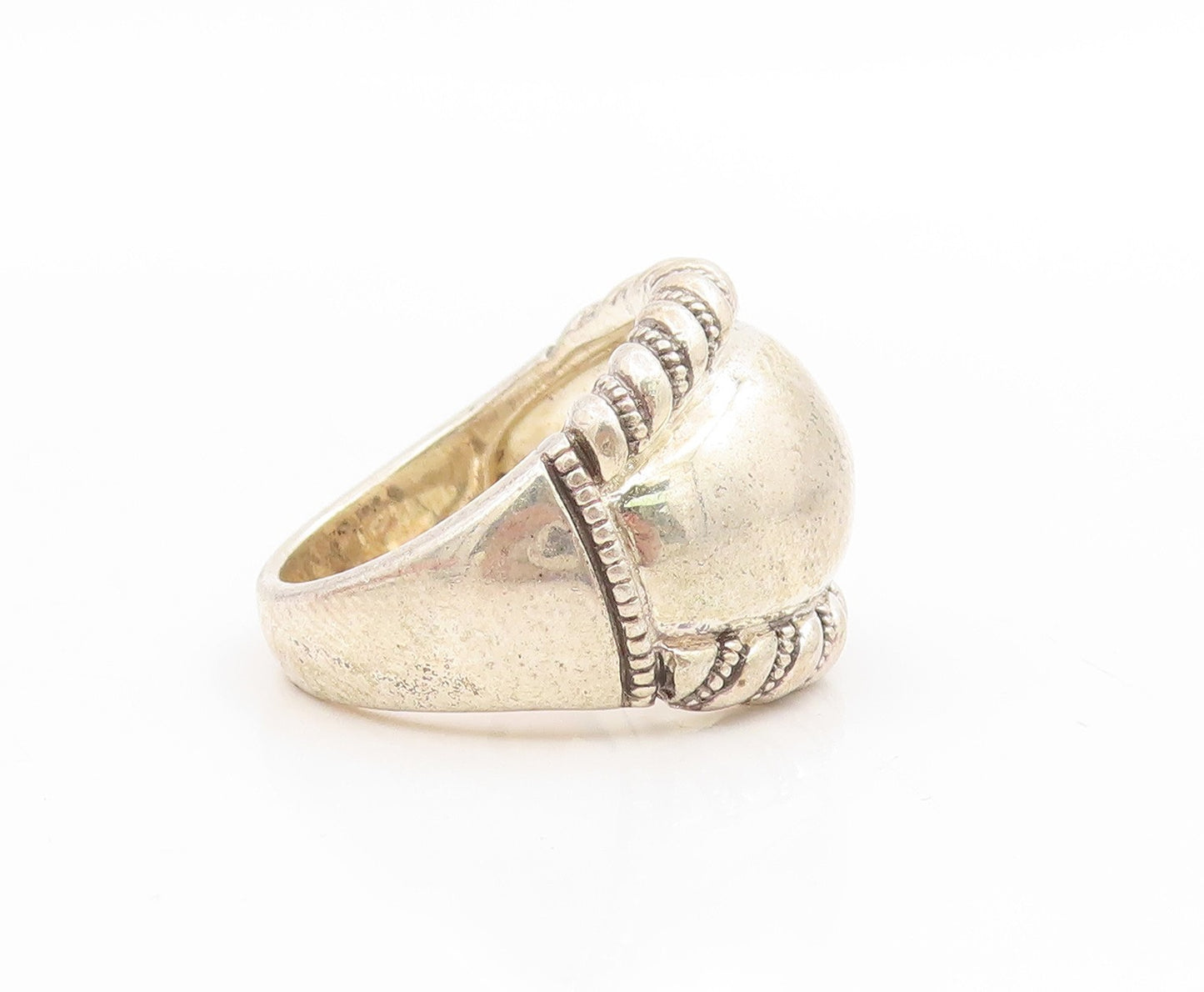 925 Sterling Silver Vintage Ring JUDITH JACK Ribbed Dome Band  Sz 7  RG34689