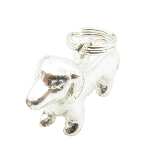 925 Sterling Silver  Vintage Petite Weiner Dog Motif Smooth Pendant  PT11031