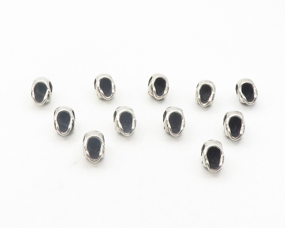 925 Sterling Silver  Vintage Lot Of 11 Shiny Skull Head Slide Pendants  PT9513