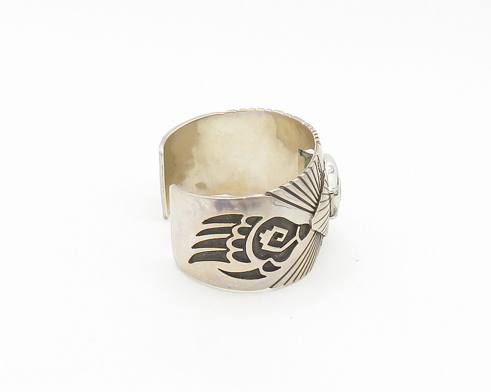 CHARLIE BOWIE NAVAJO 925 Sterling Silver Vintage Claw Watch Cuff Bracelet BT7533