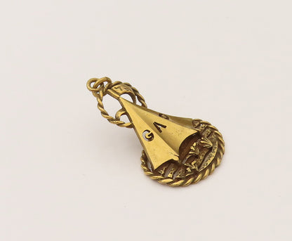 10K GOLD  Vintage 12 Biblical Tribes Of Gad Military Tent Pendant  GP583