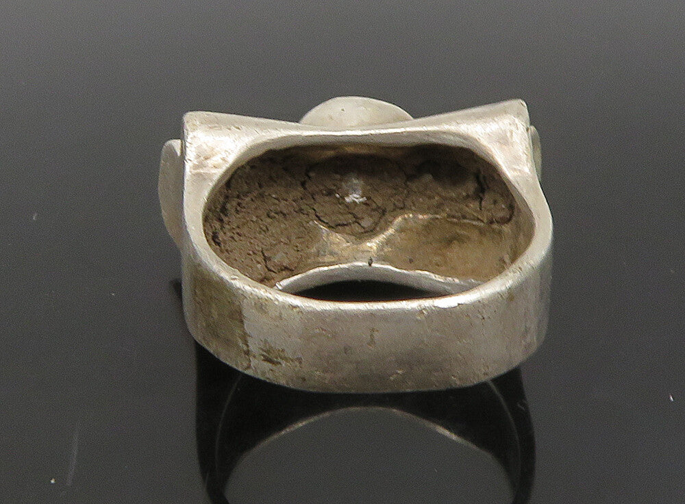 925 Sterling Silver  Vintage Cubic Zirconia Bow Motif Band Ring Sz 8  RG23619