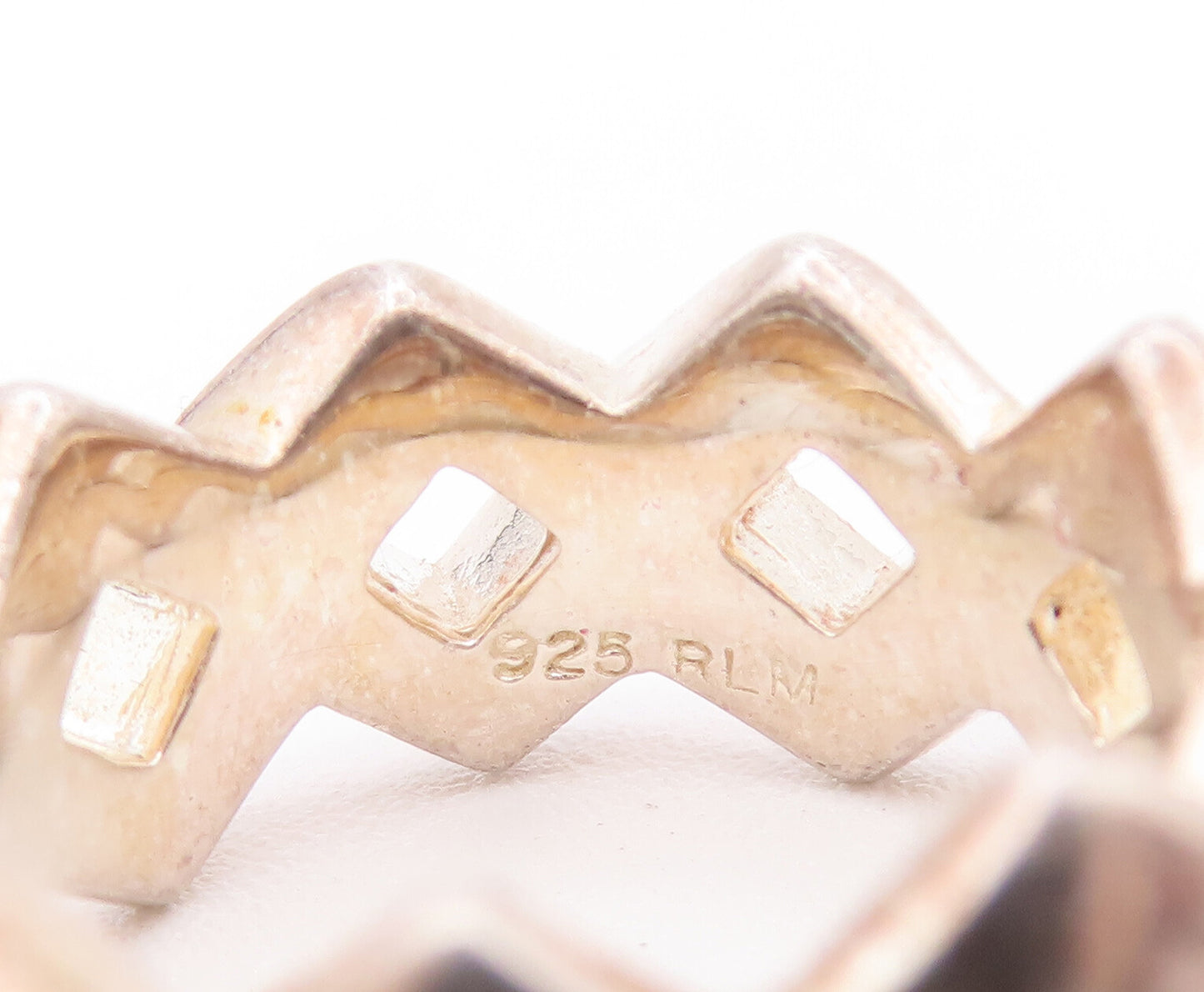 925 Sterling Silver Vintage Ring RLM STUDIO Spikey Interlock Zigzag Sz 6 RG27933