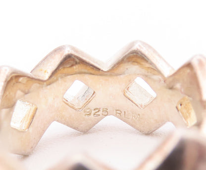 925 Sterling Silver Vintage Ring RLM STUDIO Spikey Interlock Zigzag Sz 6 RG27933