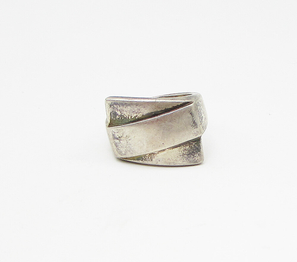 925 Sterling Silver  Vintage Wrapped Design Band Ring Sz 8  RG3110