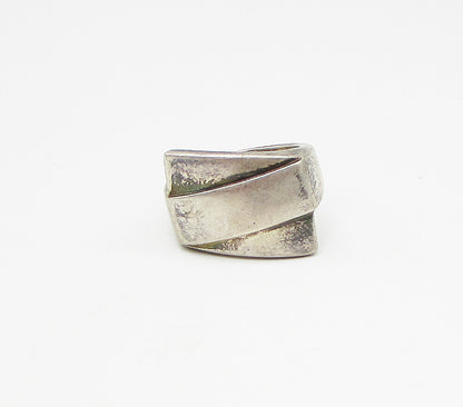 925 Sterling Silver  Vintage Wrapped Design Band Ring Sz 8  RG3110