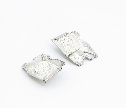 925 Sterling Silver  Vintage White Jasper Modernist Drop Earrings  EG2911