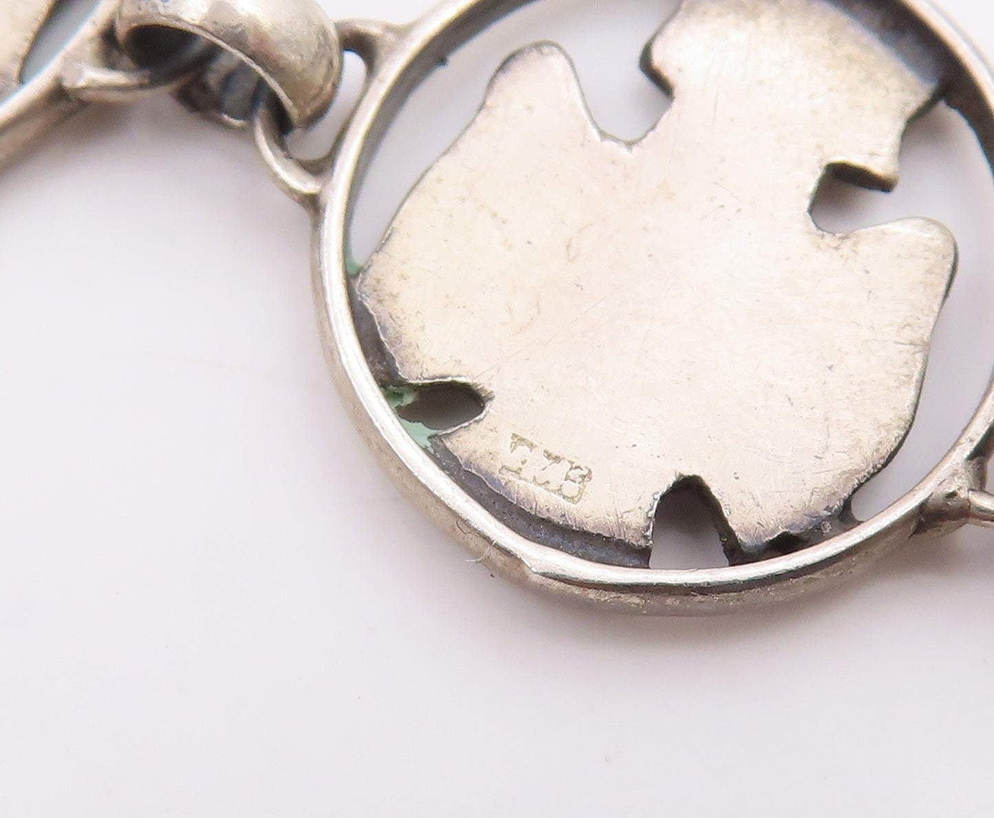 925 Sterling Silver Vintage Bracelet Classic Symbol Of Good Fortune Link BT12045