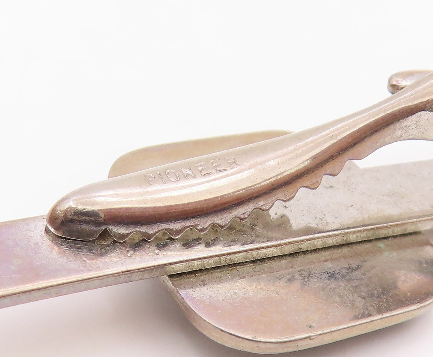 925 Sterling Silver  Vintage Shiny Black Enamel Dancer Tie Clip  TR3263