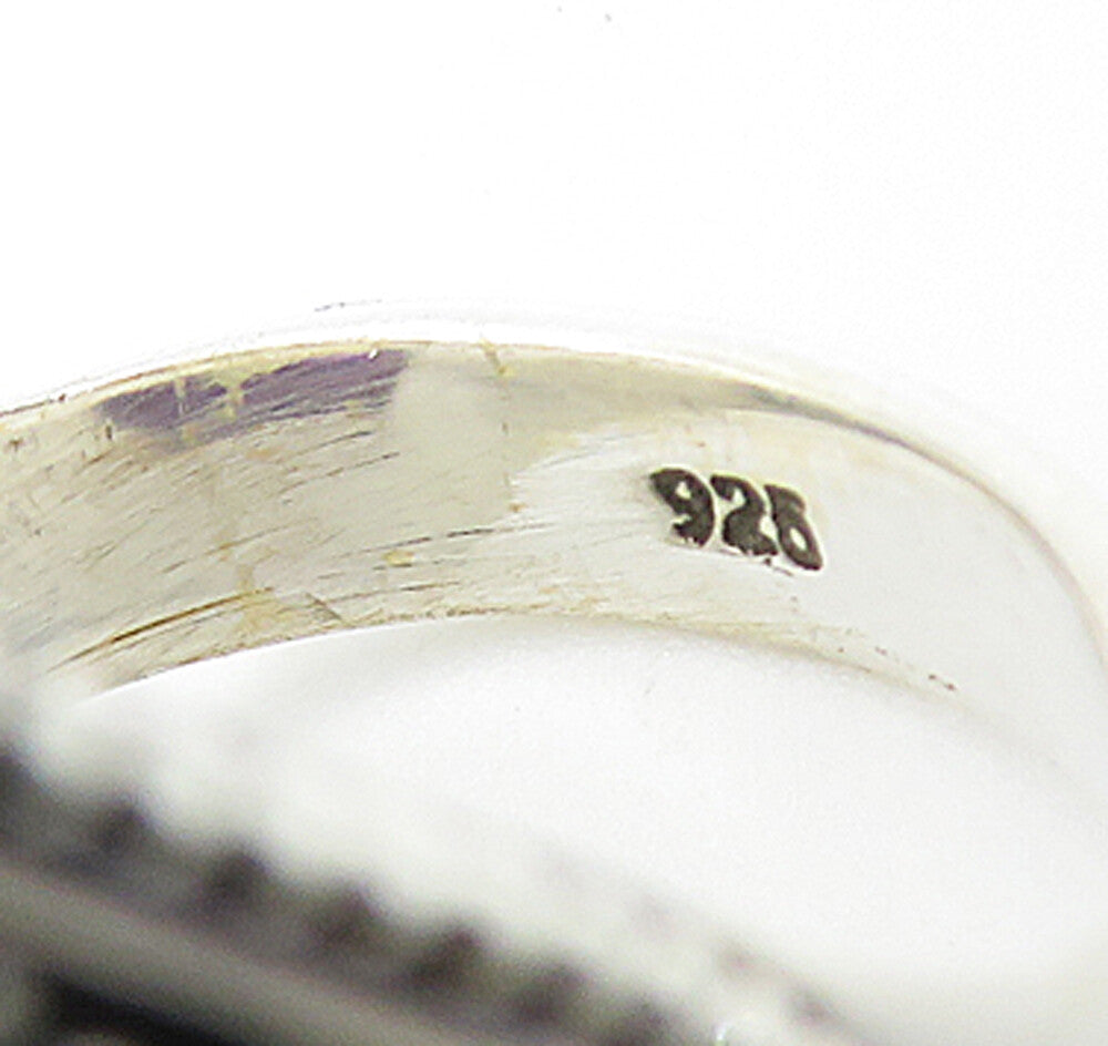 925 Sterling Silver  Amethyst Rope Twist Swirl Cocktail Ring Sz 7  RG8157