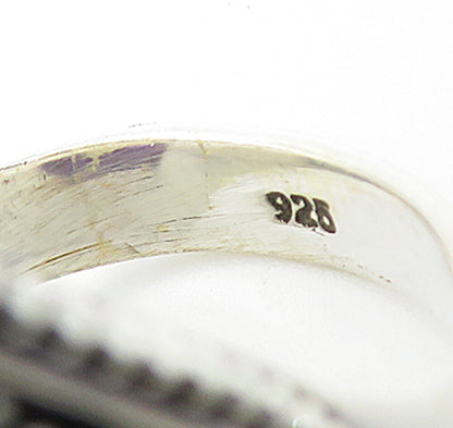 925 Sterling Silver  Amethyst Rope Twist Swirl Cocktail Ring Sz 7  RG8157