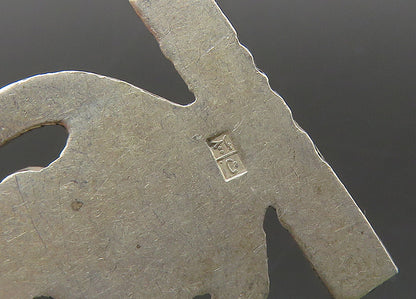 MIDDLE EAST 925 Silver  Vintage Kneeling Egyptian Figure Pendant  PT17931