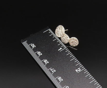 DESIGNER 925 Silver  Vintage Modernist Carved Three Circle Earrings  EG12017