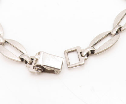 925 Sterling Silver Vintage Bracelet Cabochon Cat Eye Elegant Link  BT11753