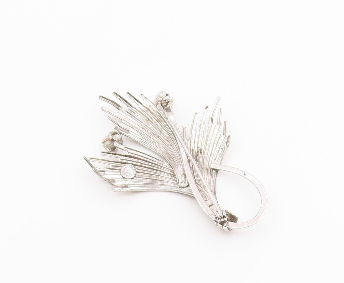 LORAN SIM 925 Sterling Silver  Vintage Shiny Topaz Floral Brooch Pin  BP9078