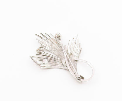 LORAN SIM 925 Sterling Silver  Vintage Shiny Topaz Floral Brooch Pin  BP9078