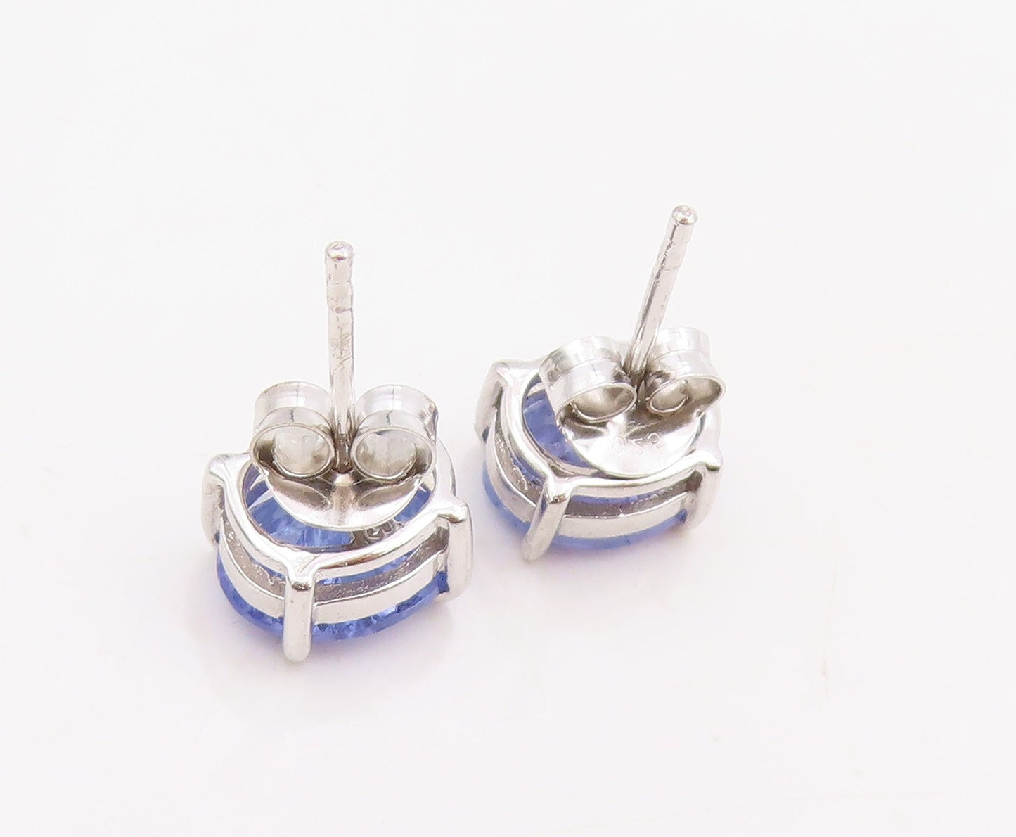 925 Sterling Silver Vintage Earrings Minimalist Oval Cut Tanzanite Studs EG13824