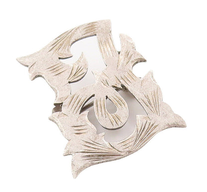 925 Sterling Silver Vintage Brooch Pin Minimalist Swirly Grooved  BP10889