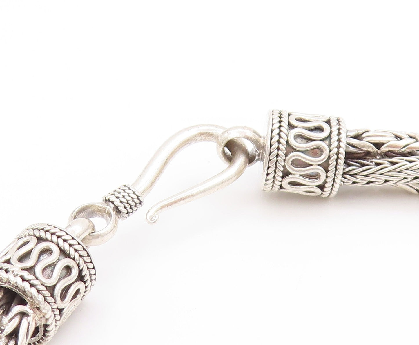 925 Sterling Silver Vintage Necklace Triple Rope Braided Design Chain   NE4620