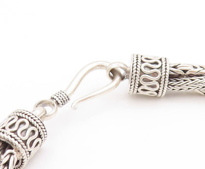 925 Sterling Silver Vintage Necklace Triple Rope Braided Design Chain   NE4620