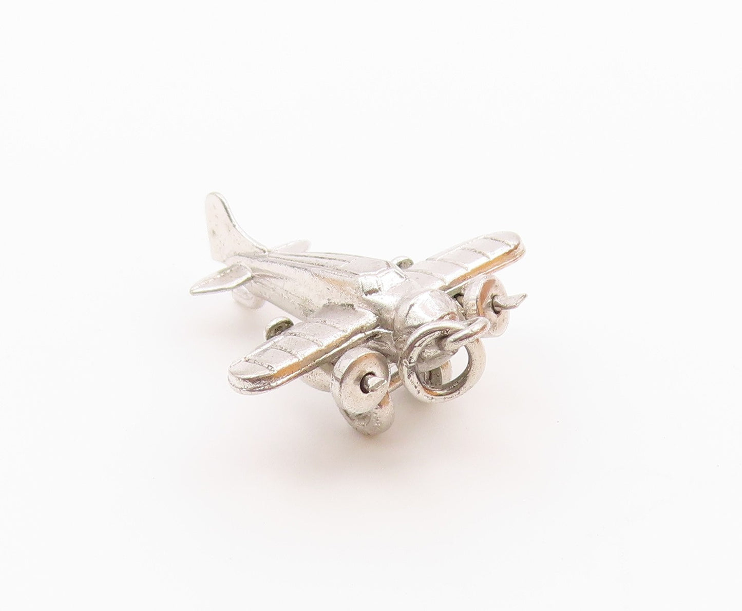 925 Sterling Silver  Vintage Aviation Airplane Aircraft Pendant  PT21221
