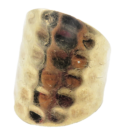 SETA 925 Sterling Silver  Gold Plated Hammered Petite Band Ring Sz 5  RG11851