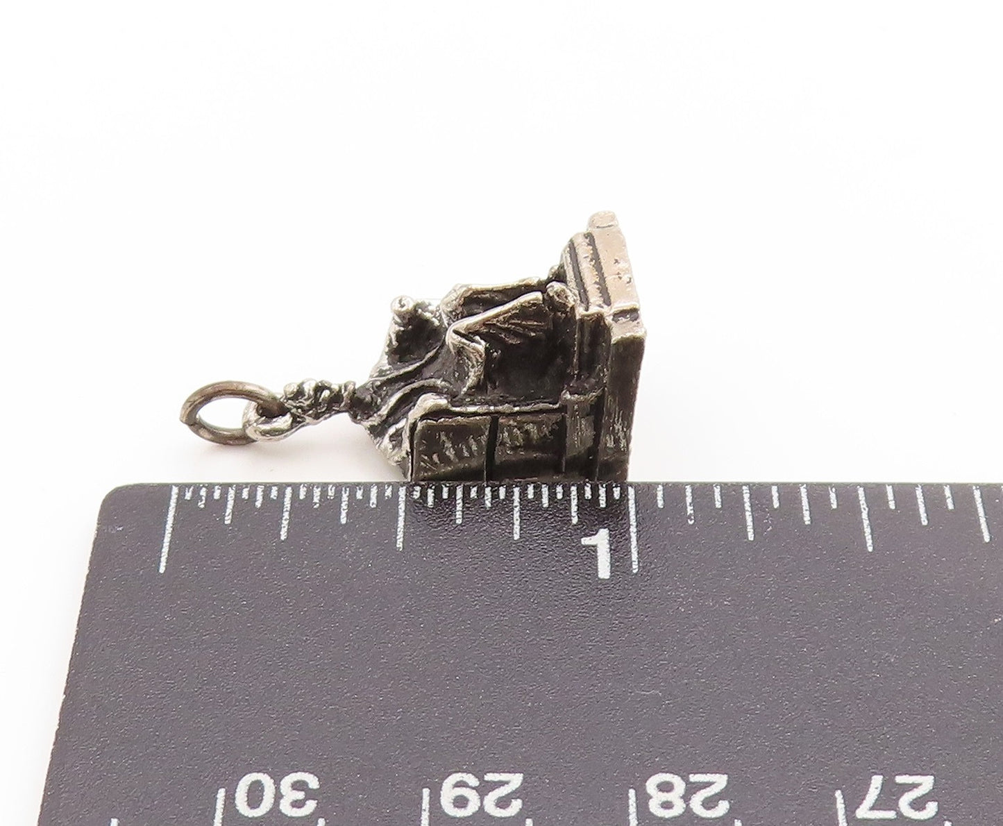 925 Sterling Silver Vintage Pendant 3D Abraham Lincoln Memorial Charm  PT25023