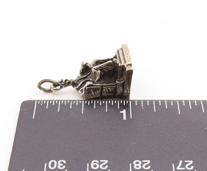 925 Sterling Silver Vintage Pendant 3D Abraham Lincoln Memorial Charm  PT25023