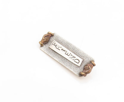 925 Sterling Silver Vintage Brooch Pin Designer Solid Etched FRIEND  BP11331