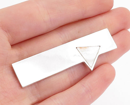 M&J SAVITT 925 Silver  Vintage Inlaid Mother Of Pearl Shiny Brooch Pin  BP1704