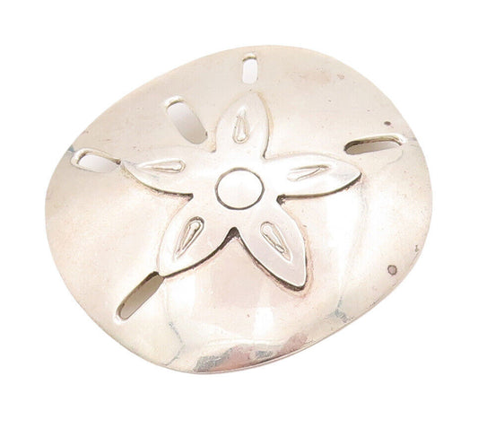 925 Sterling Silver Vintage Brooch Pin MEXICO Floral Carved Shield  BP10843