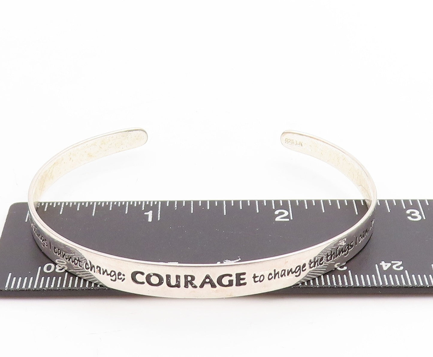 925 Sterling Silver Vintage Bracelet Engraved Courage Serenity Prayer  BT11483