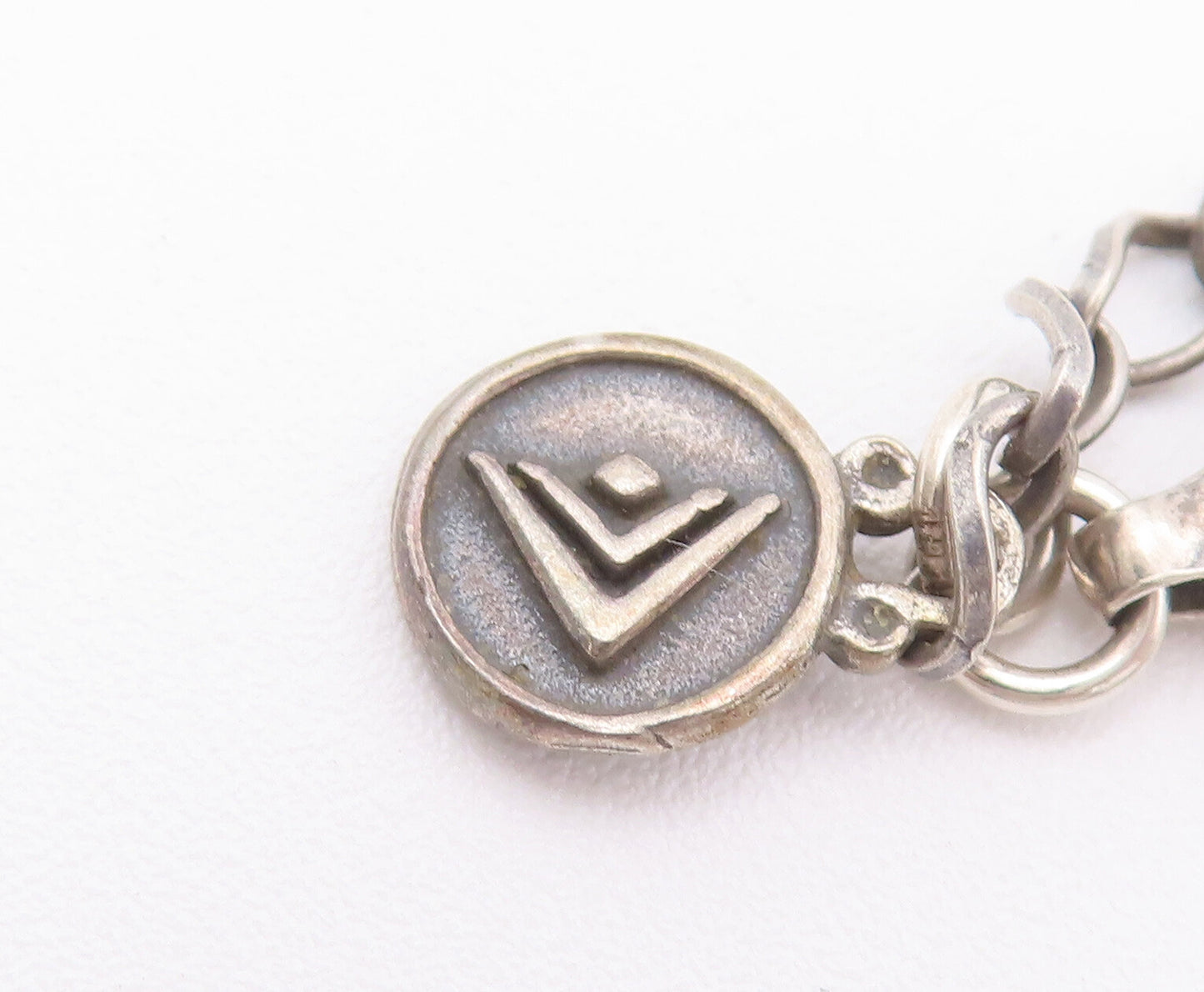 925 Sterling Silver Vintage Necklace SILPADA Etched Circular Chanie Glass NE4237