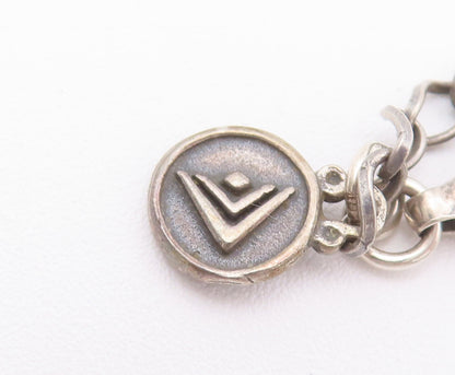 925 Sterling Silver Vintage Necklace SILPADA Etched Circular Chanie Glass NE4237