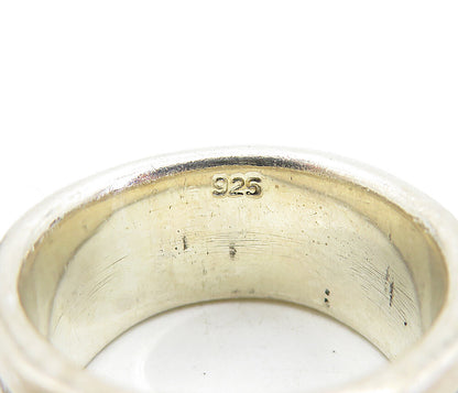 925 Sterling Silver  Vintage Dark Tone Linear Design Band Ring Sz 8.5  RG5723