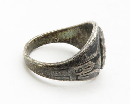 METAL ARTS 925 Silver  Vintage St. Cecelia's School Band Ring Sz 6  RG12892