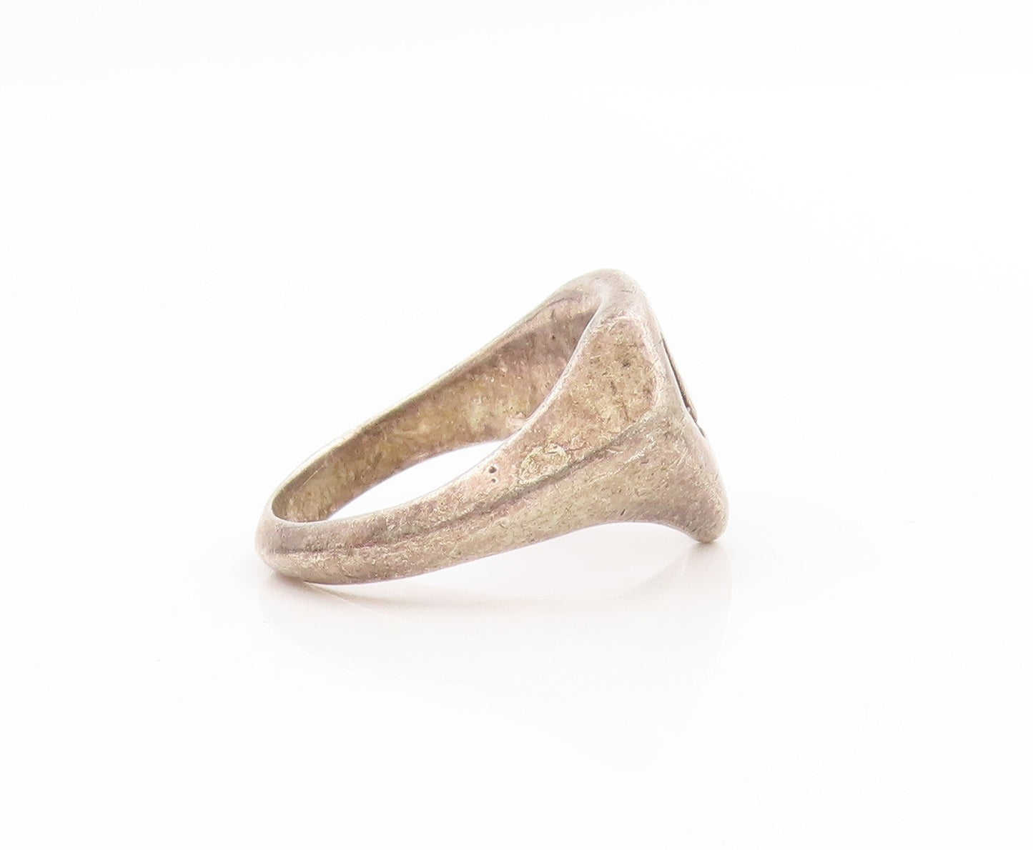 925 Sterling Silver Vintage Ring Superhero S Shield Symbol Band  Sz 7.5  RG34049
